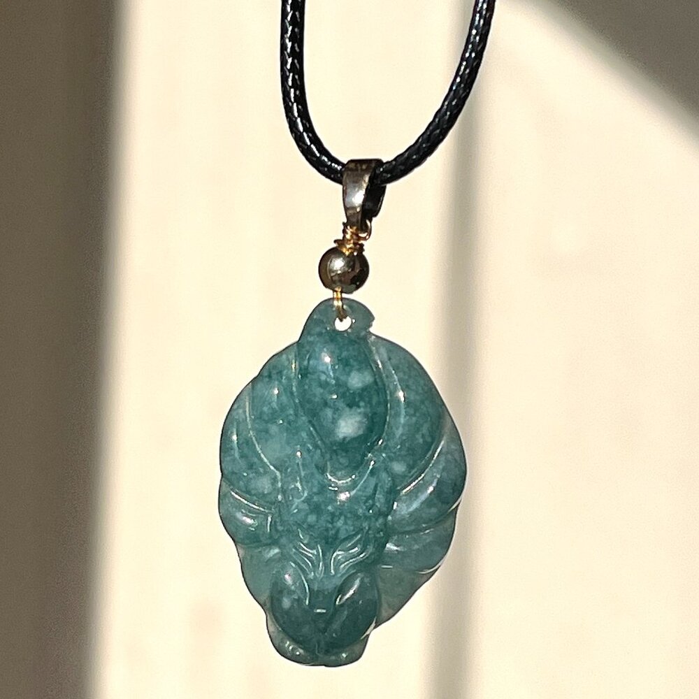 Nine-Tailed Fox Jade Pendant Necklace